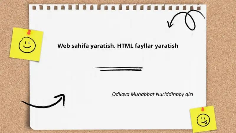 HTML fayllar yaratish