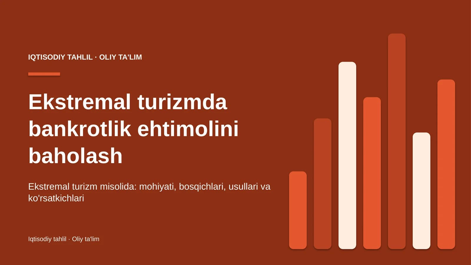 Ekstremal turizmda bankrotlik ehtimolini baholash