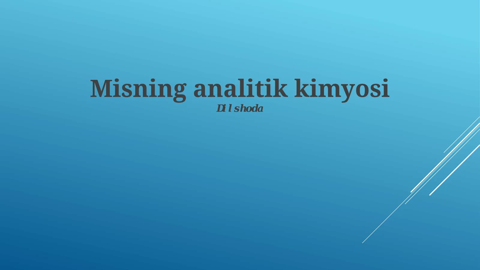Misning analitik kimyosi