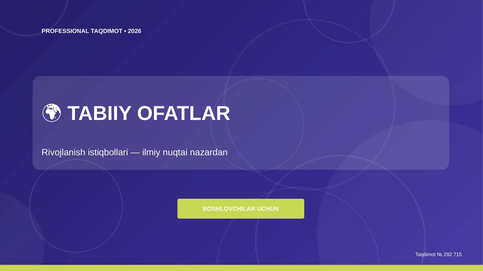 TABIIY OFATLAR Rivojlanish istiqbollari
