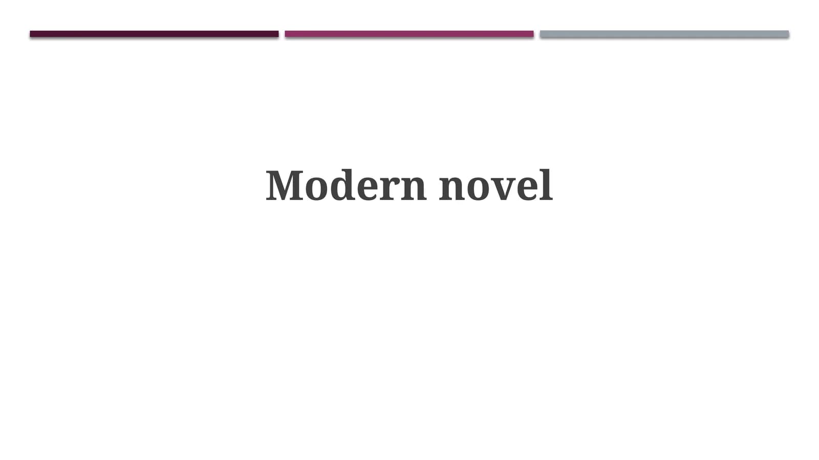 Modern novel