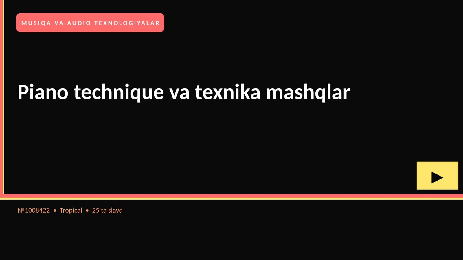 Piano technique va texnika mashqlar
