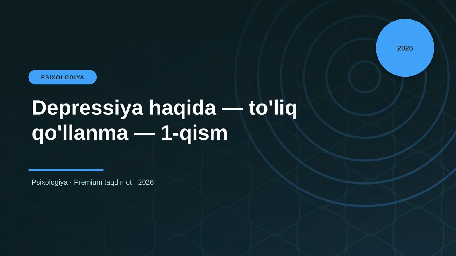 Depressiya haqida — to'liq qo'llanma — 1-qism