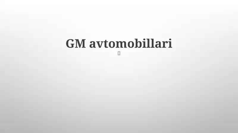 GM avtomobillari
