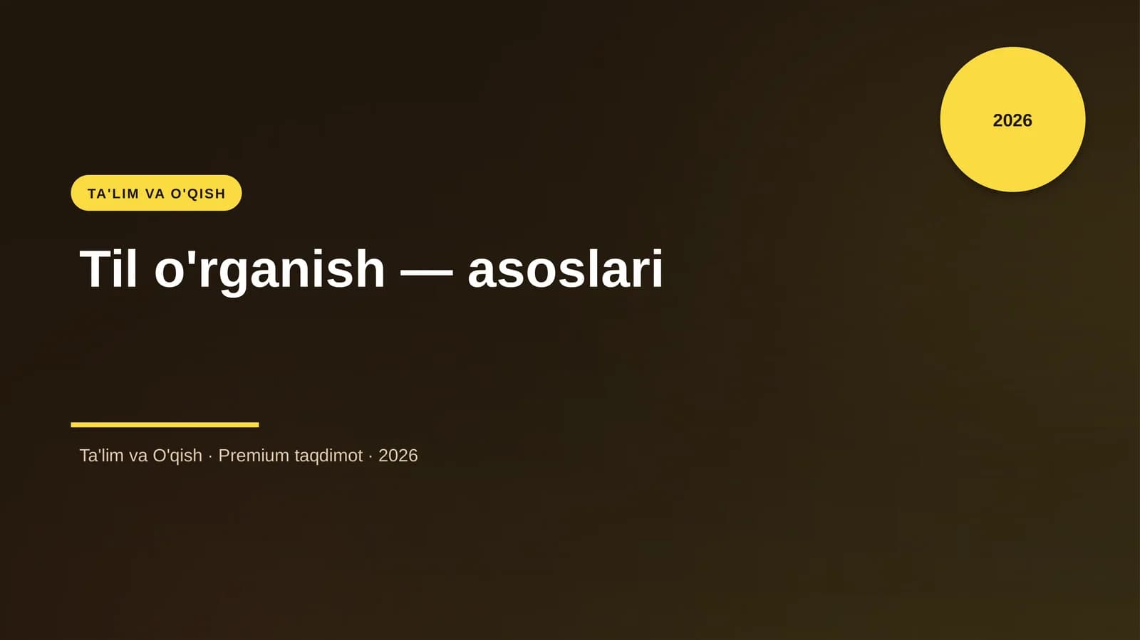 Til o'rganish — asoslari