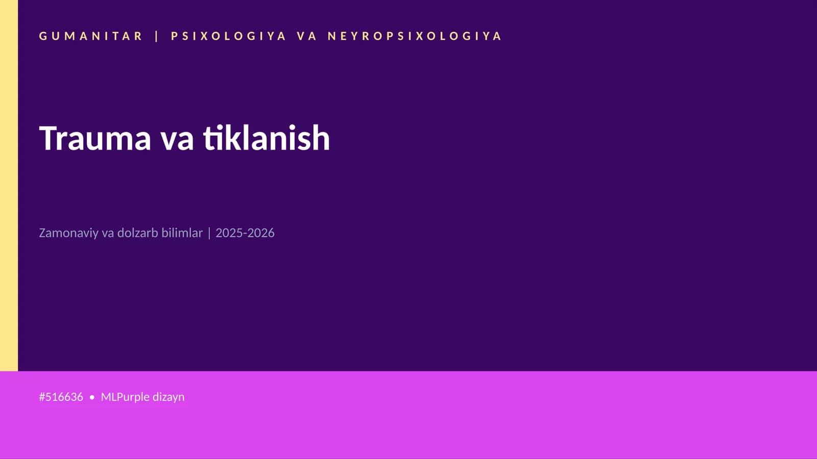 Trauma va tiklanish