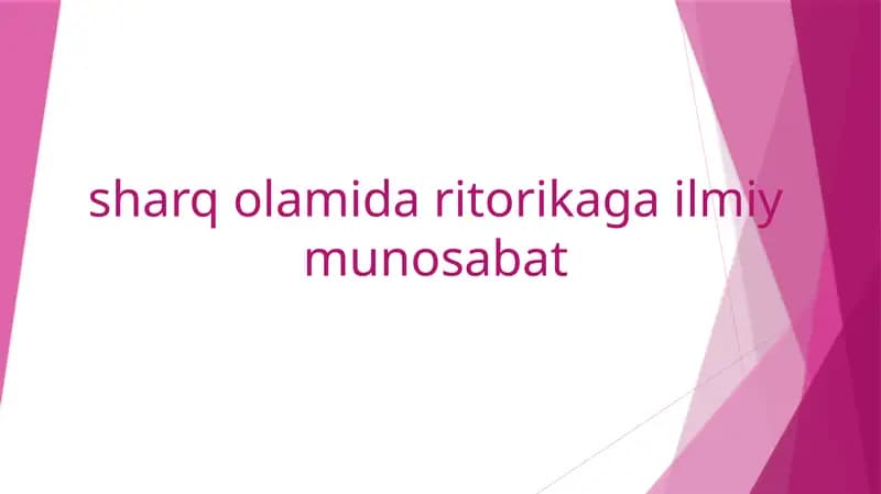 Sharq olamidagi tarixiy va ilmiy munosabatlar
