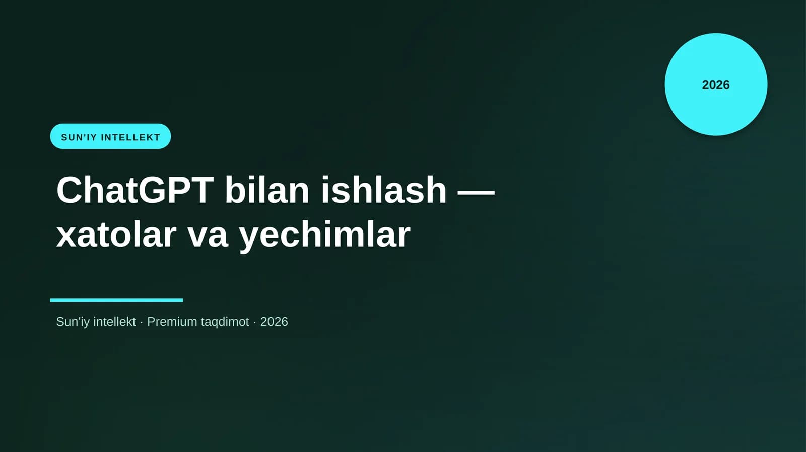 ChatGPT bilan ishlash — xatolar va yechimlar