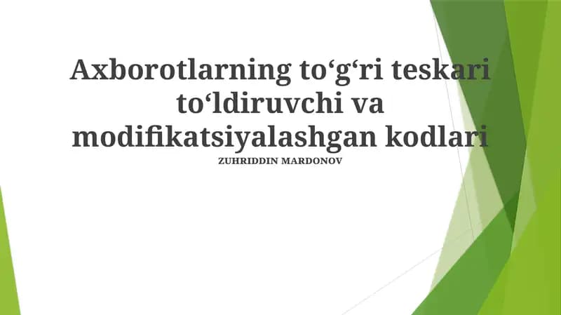 O'zgartirilgan Kodlar