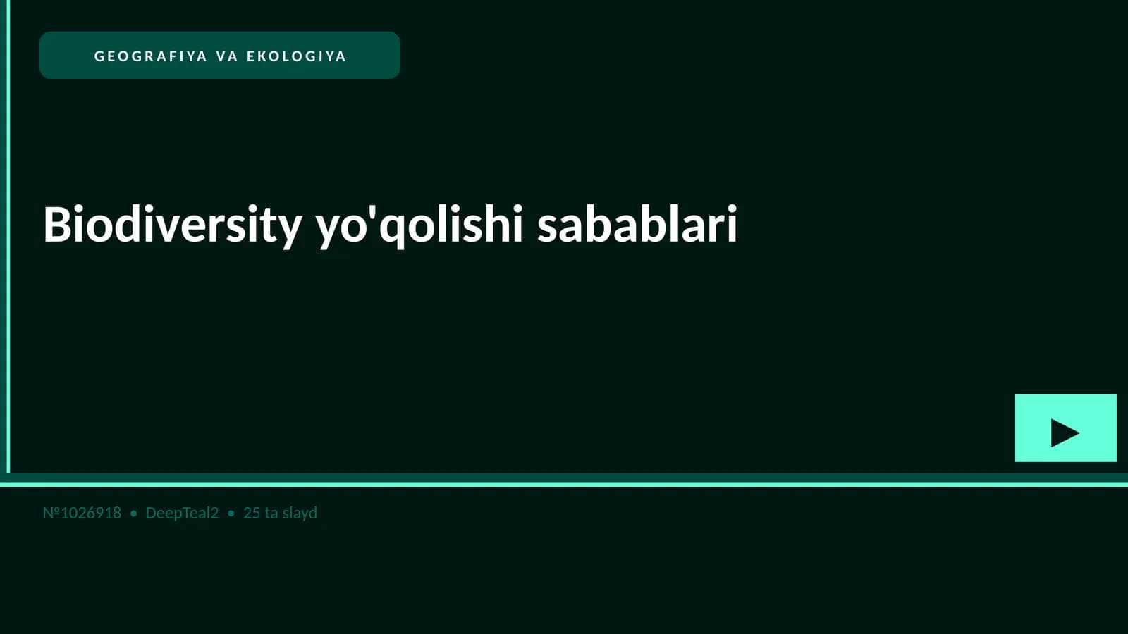 Biodiversity yo'qolishi sabablari