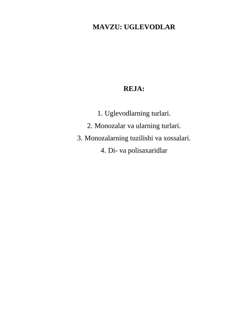 Uglevodlar
