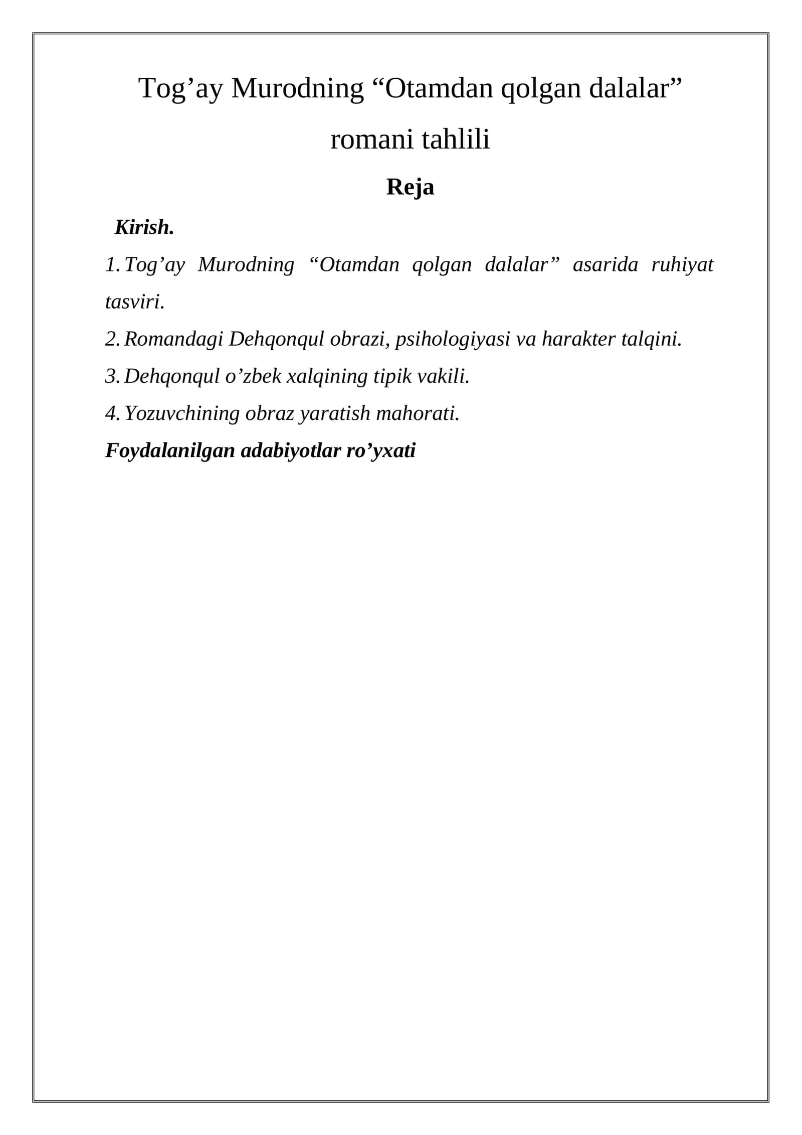 Otamdan qolgan dalalar