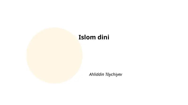 Islom dini