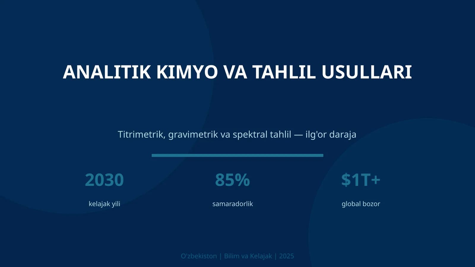 ANALITIK KIMYO VA TAHLIL USULLARI