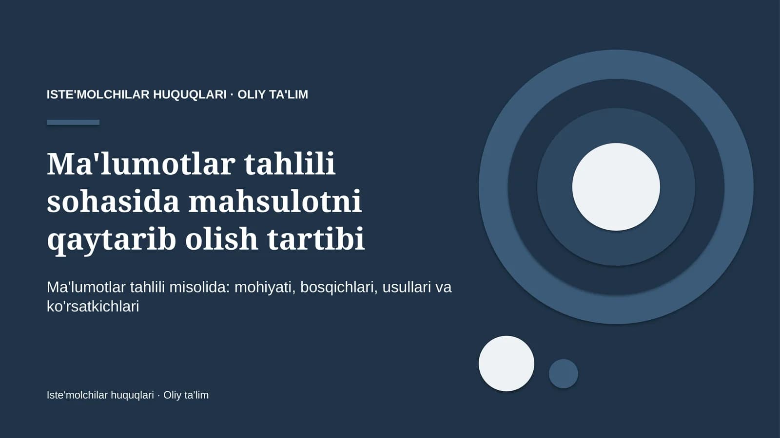 Ma'lumotlar tahlili sohasida mahsulotni qaytarib olish tartibi
