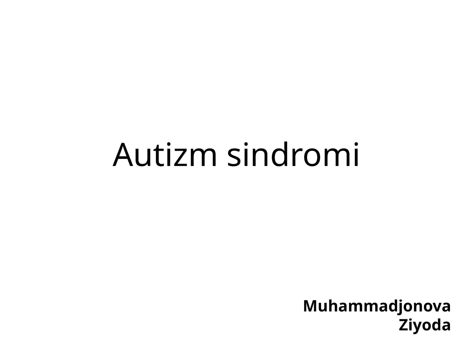 Autizm sindromi