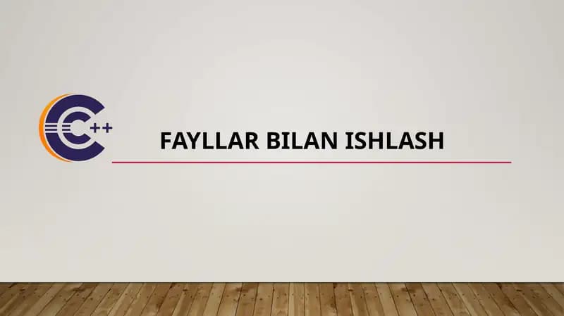 Fayllarbilanishlash