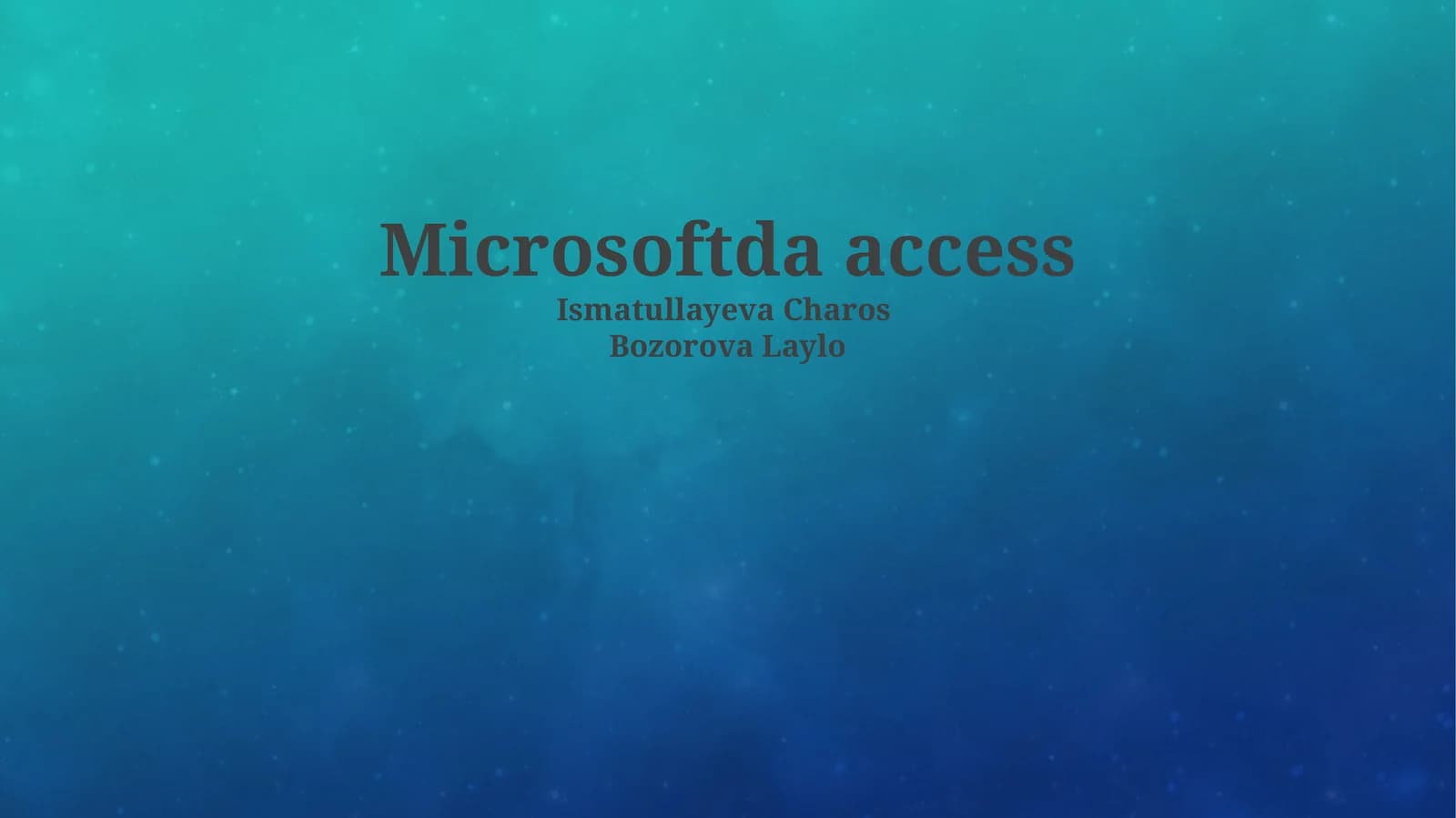 Microsoftda access