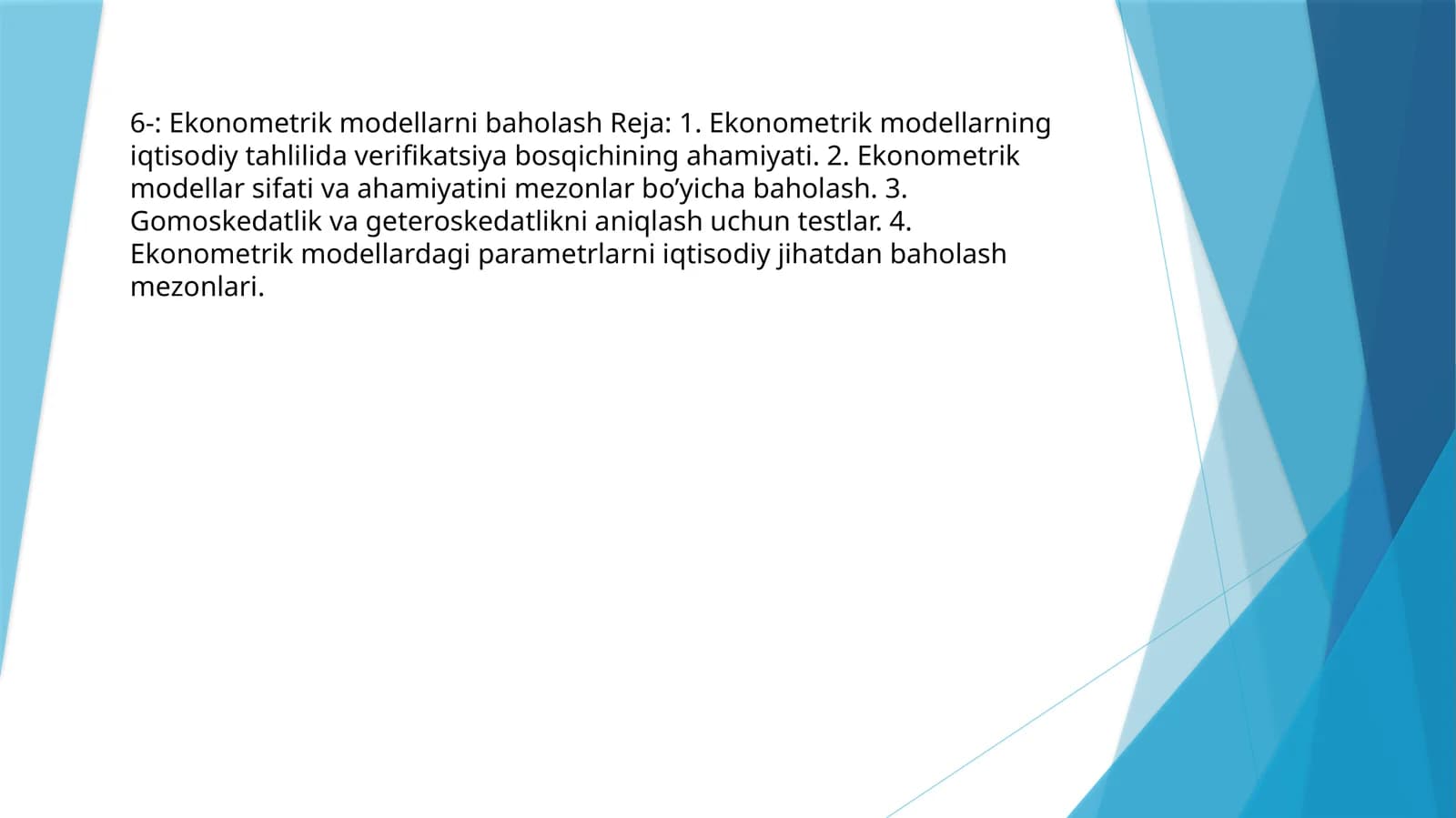 Ekonometrik modellarni baholash