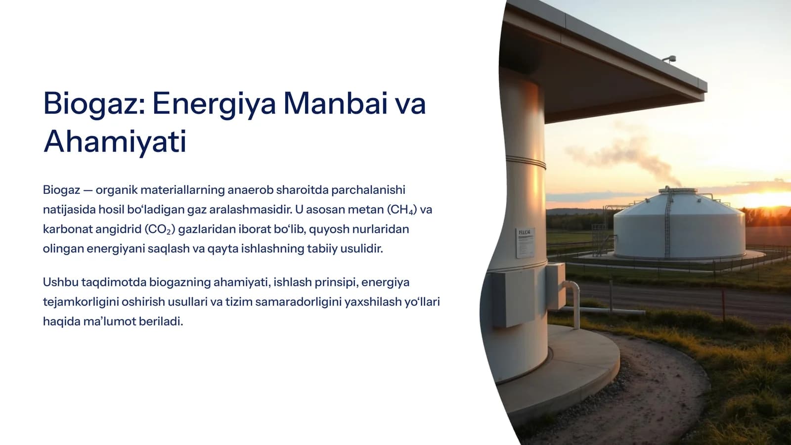Biogaz Energiya Manbai va Ahamiyati