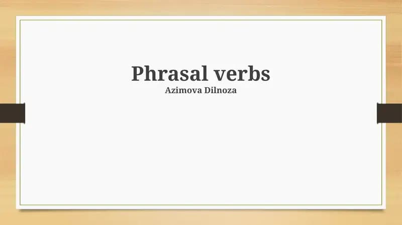 Phrasal verbs