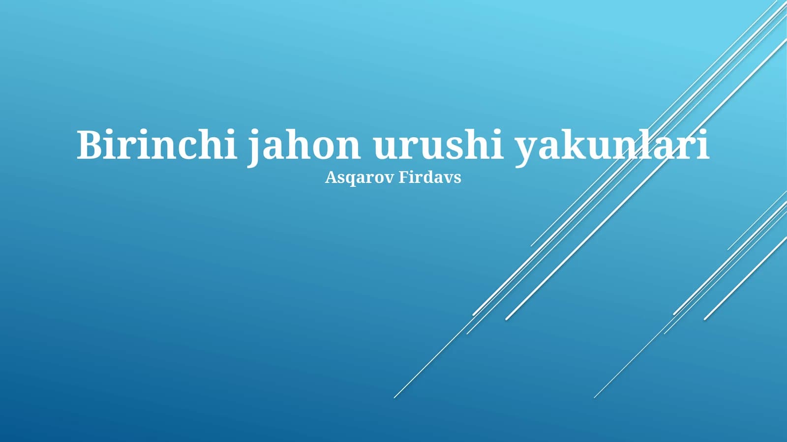 Birinchi jahon urushi yakunlari