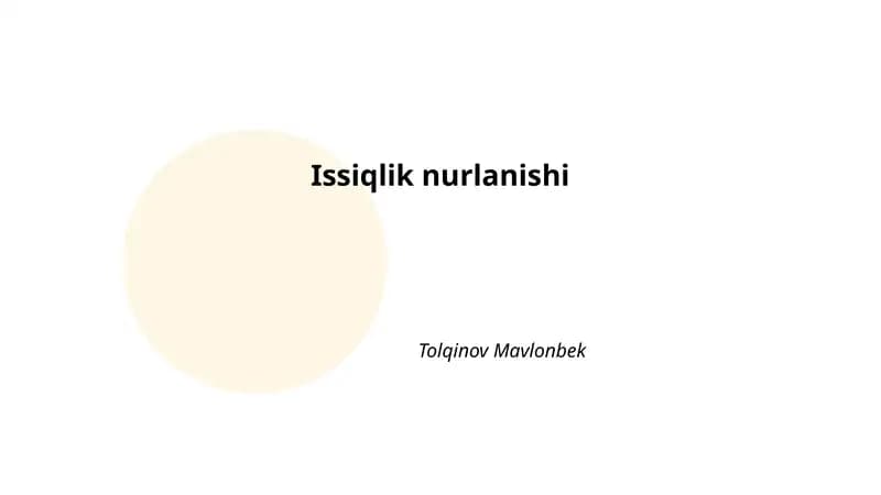 Issiqlik nurlanishi