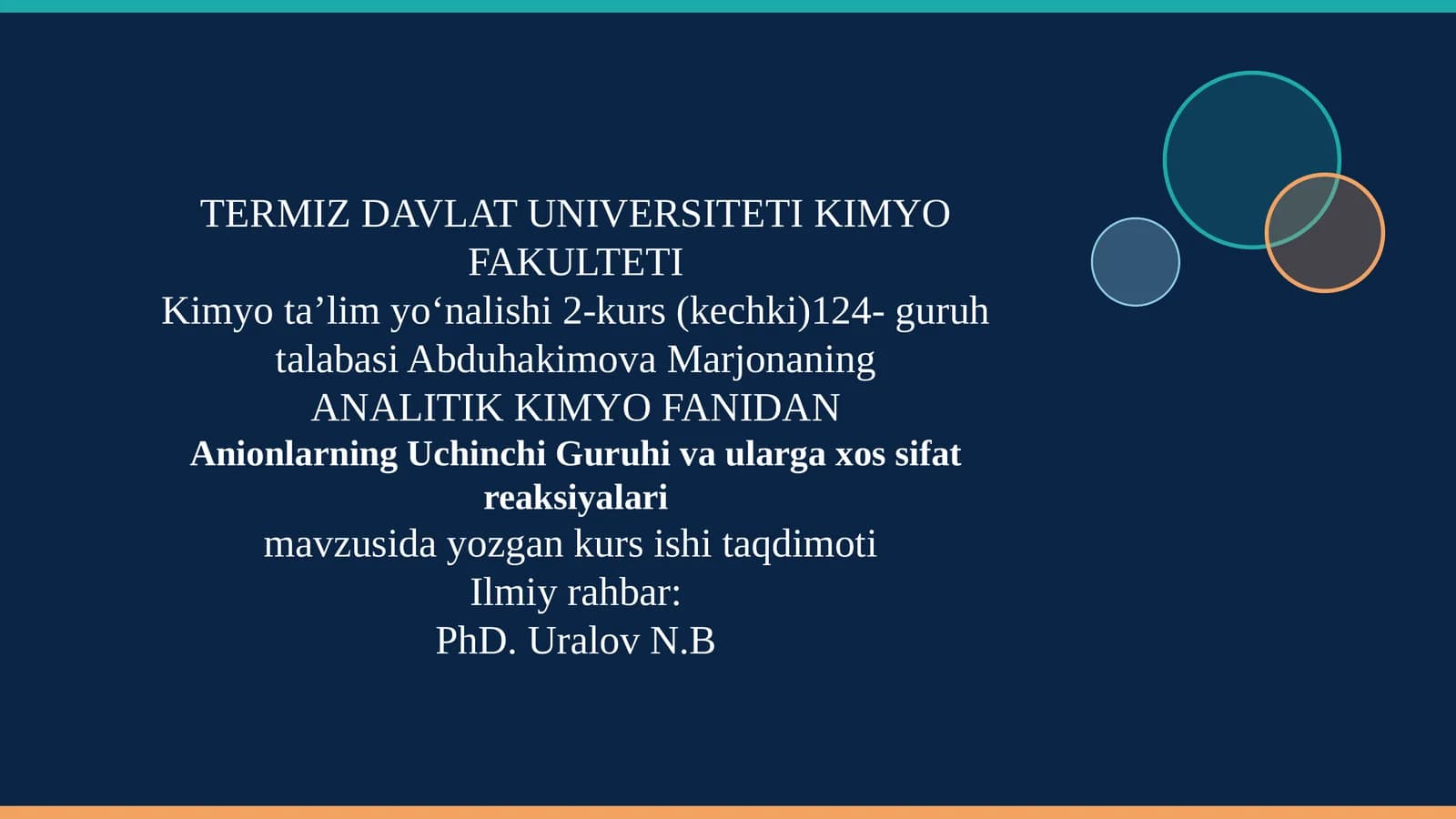 Analitik Kimyo Fanidan