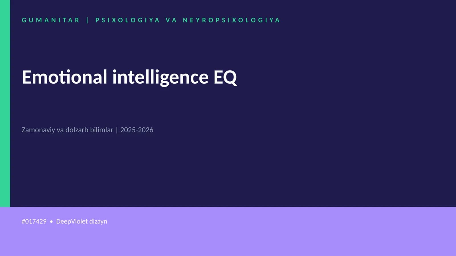 Emotional intelligence EQ