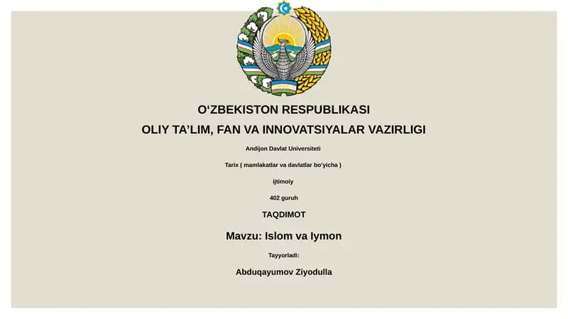 Islom va Iymon