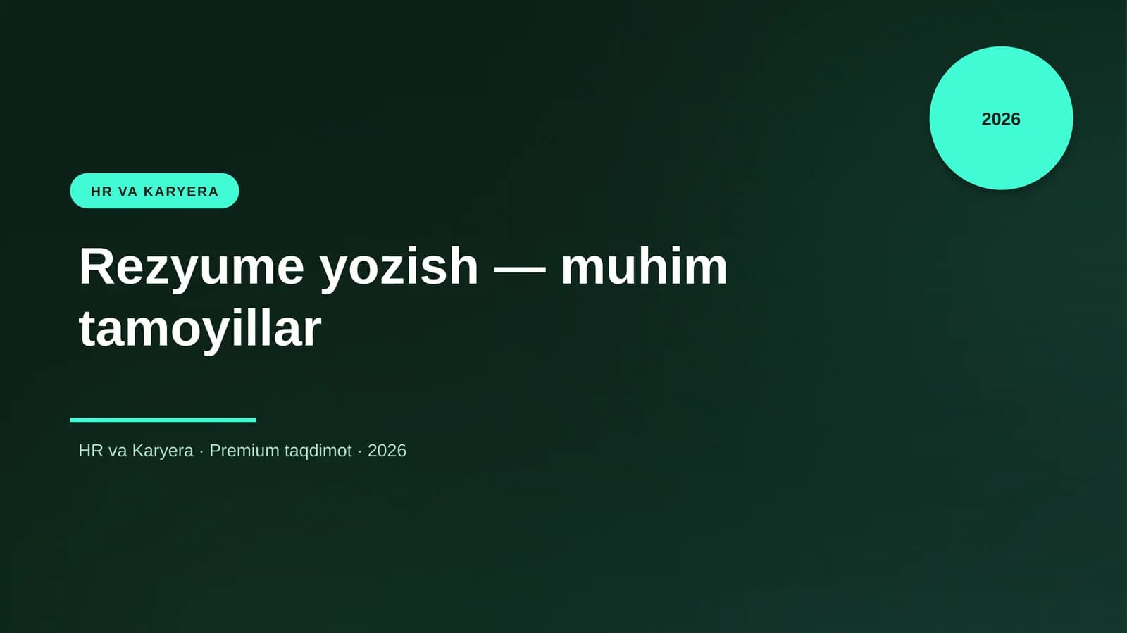 Rezyume yozish — muhim tamoyillar