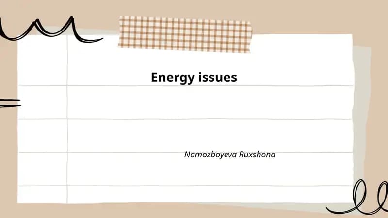 Energy issues