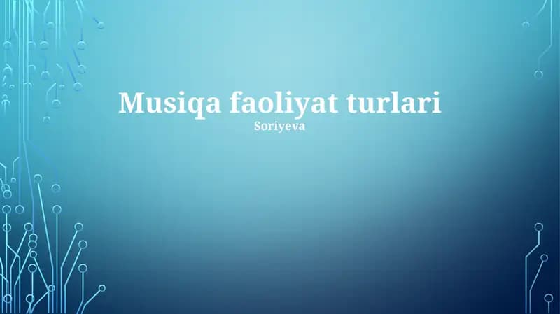 Musiqa faoliyat turlari