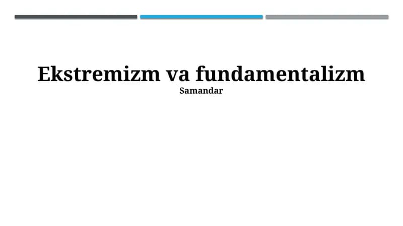 Ekstremizm va fundamentalizm