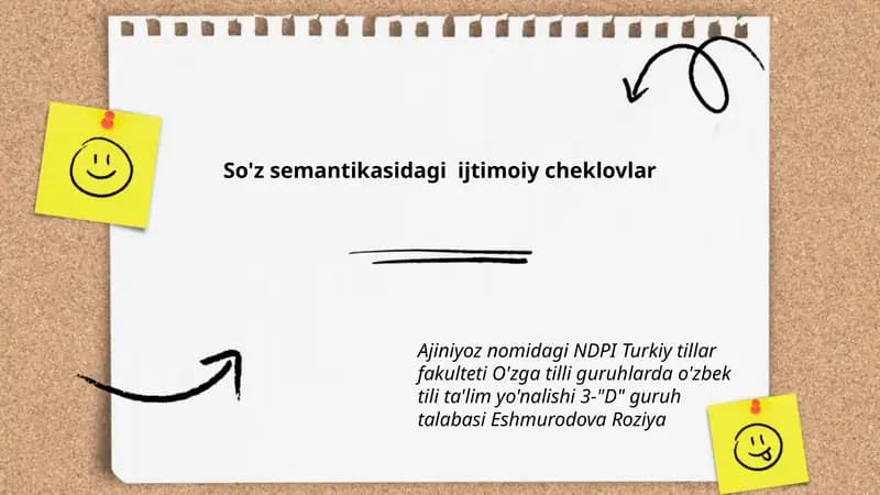 So'z semantikasidagi ijtimoiy cheklovlar