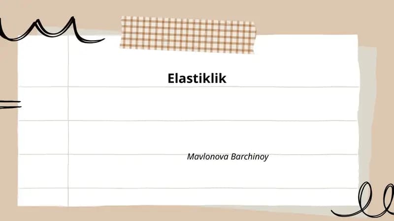 Elastiklik