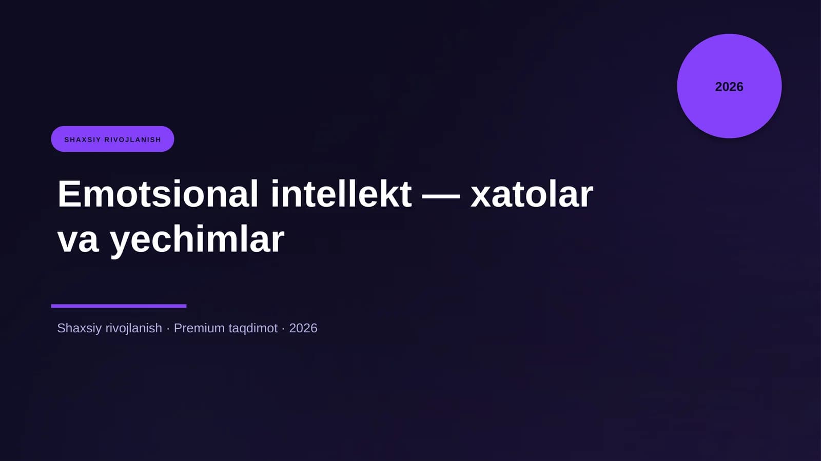 Emotsional intellekt — xatolar va yechimlar
