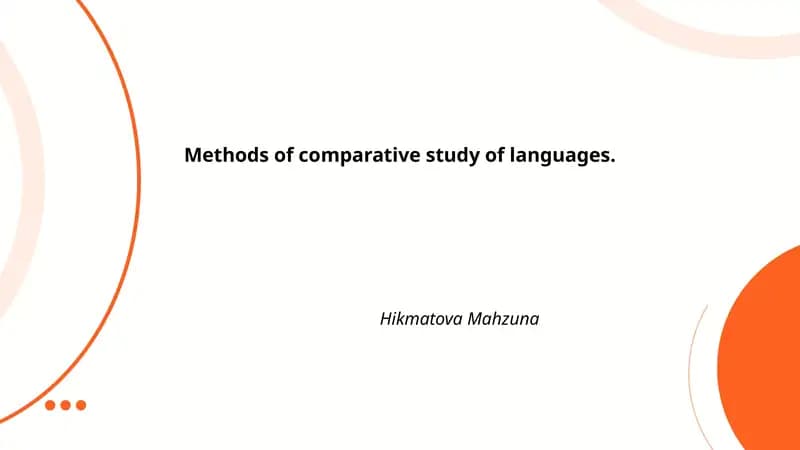 Methods of comparative study of languages