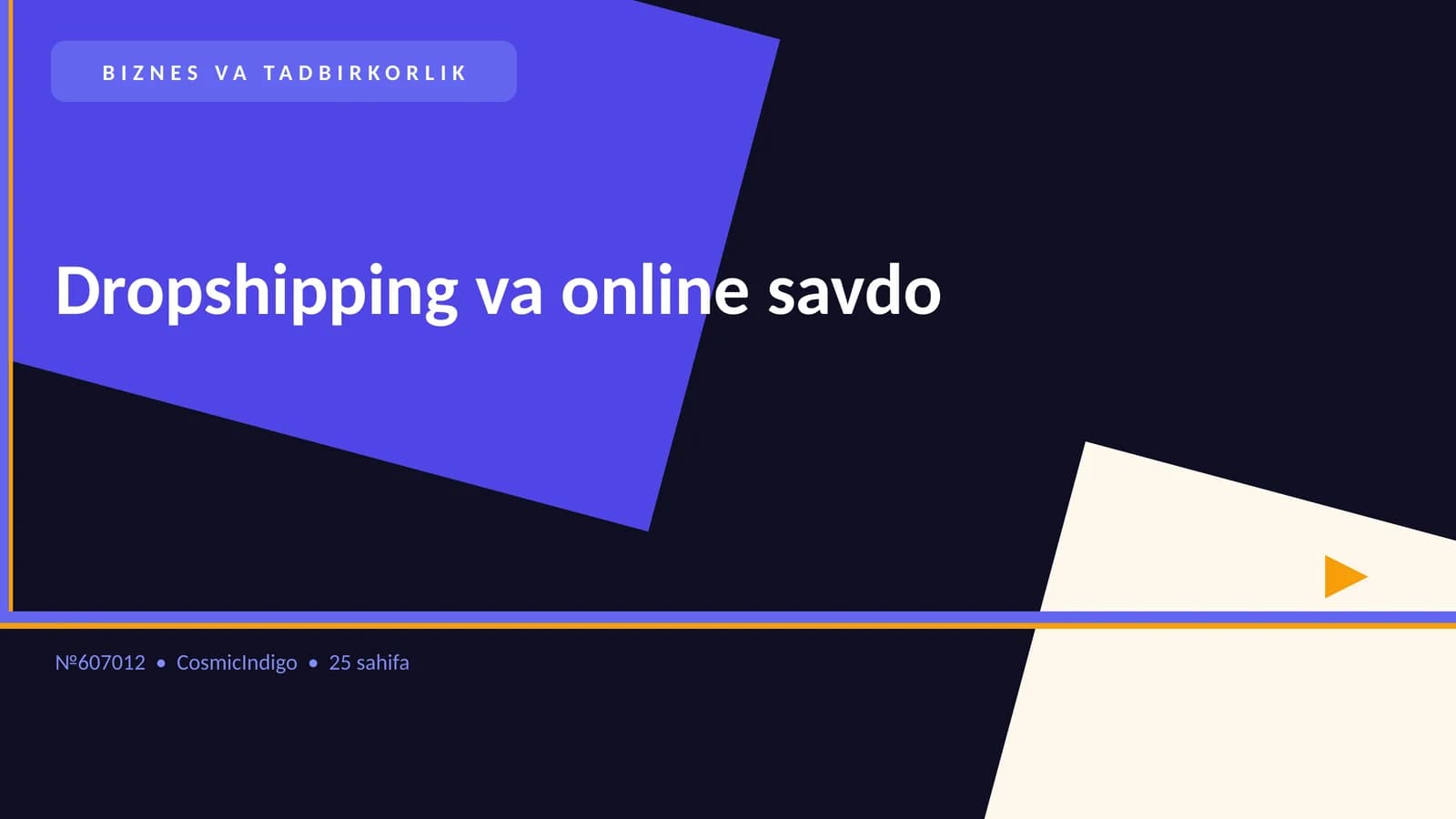 Dropshipping va online savdo