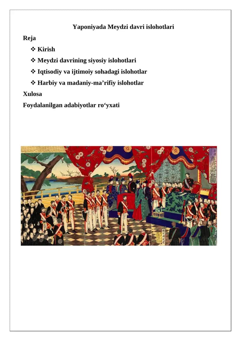 Yaponiyada Meydzi davri islohotlari