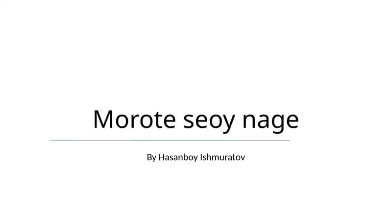 Morote seoy nage