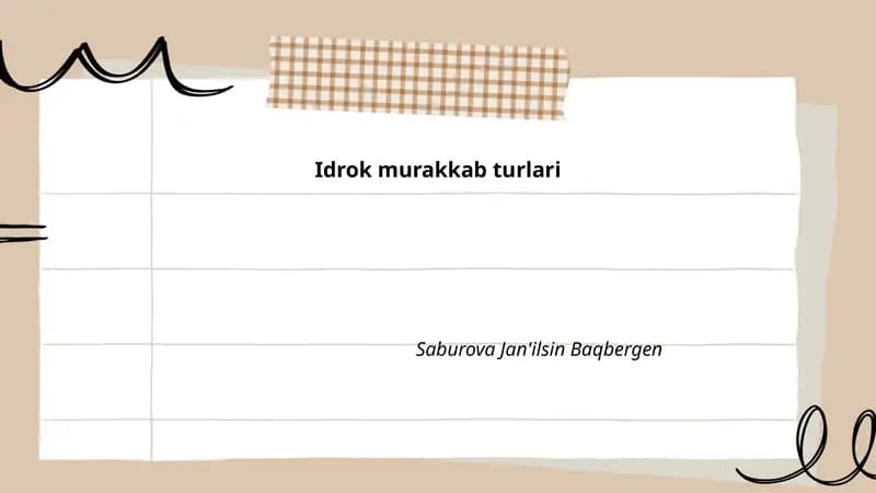 Idrok murakkab turlari