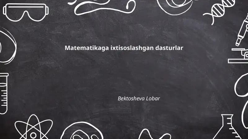 Matematikaga ixtisoslashgan dasturlar