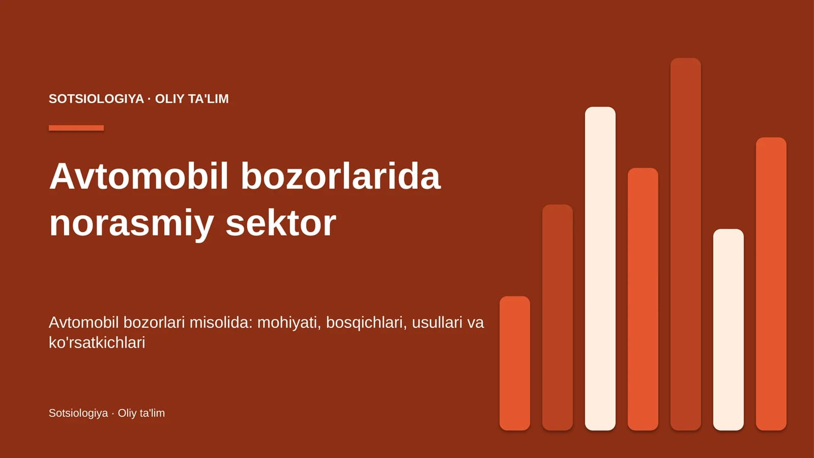 Avtomobil bozorlarida norasmiy sektor