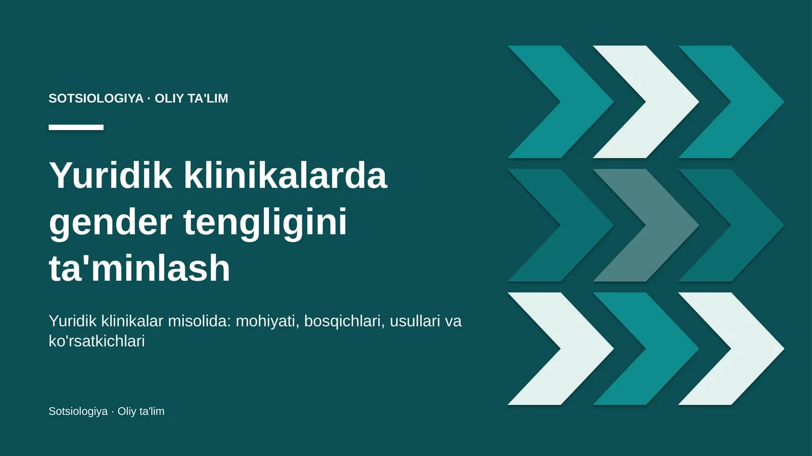 Yuridik klinikalarda gender tengligini ta'minlash