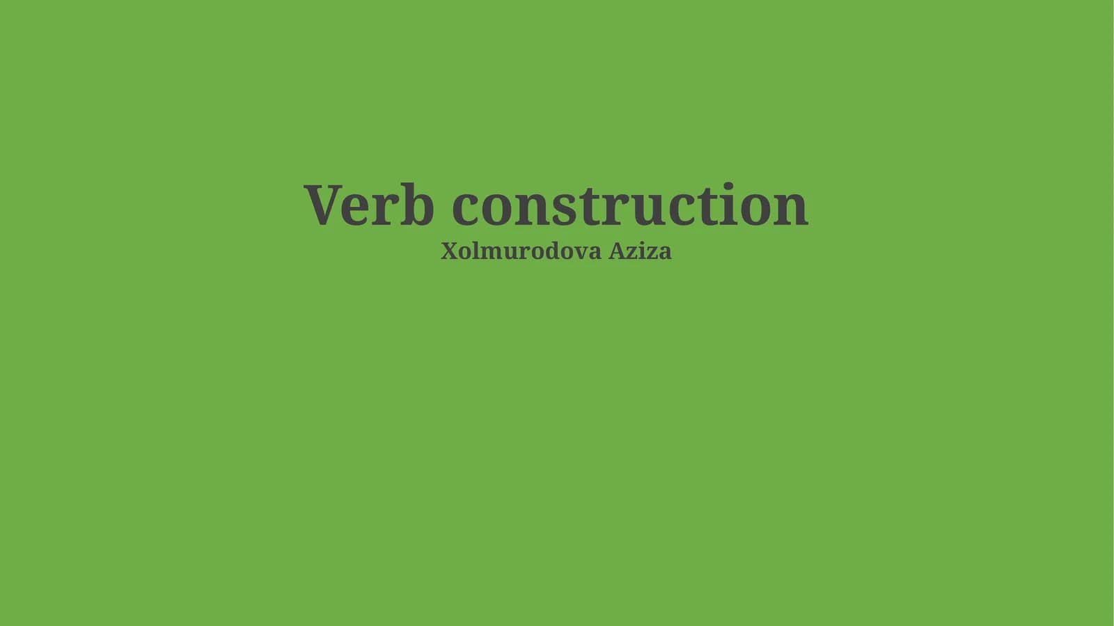 Verb construction