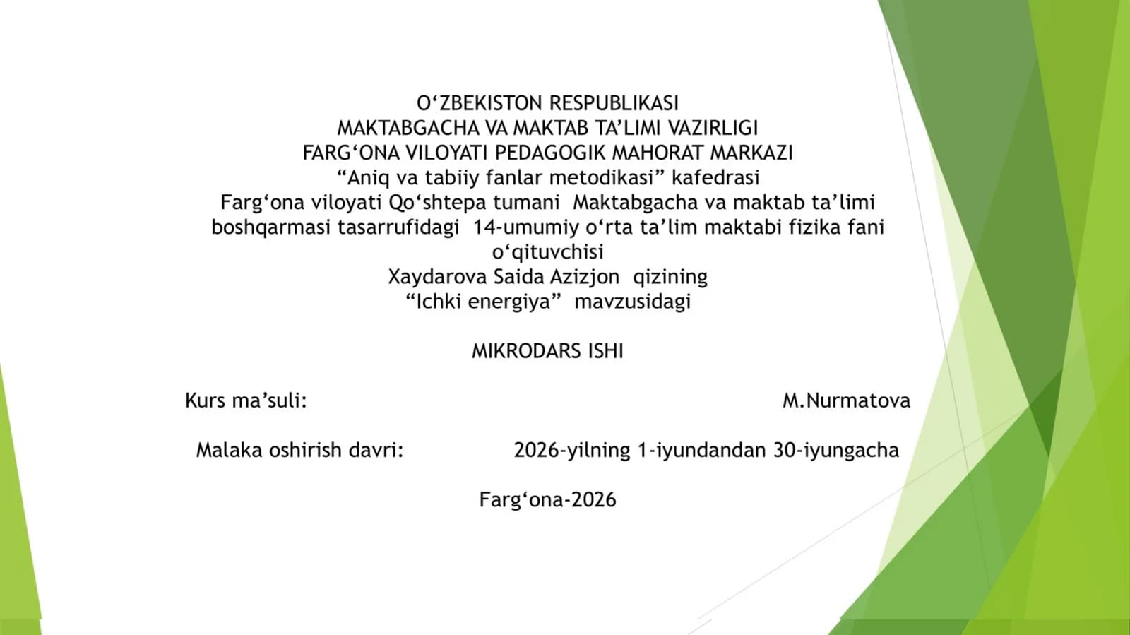 Ichki energiya