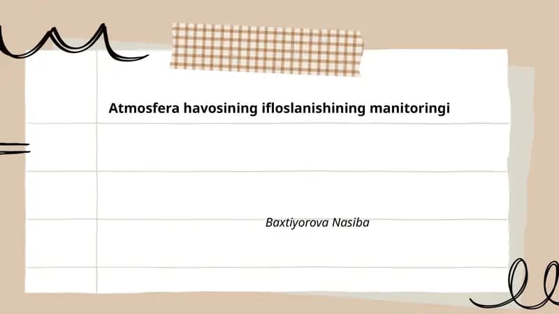 Atmosfera havosining ifloslanishining manitoringi