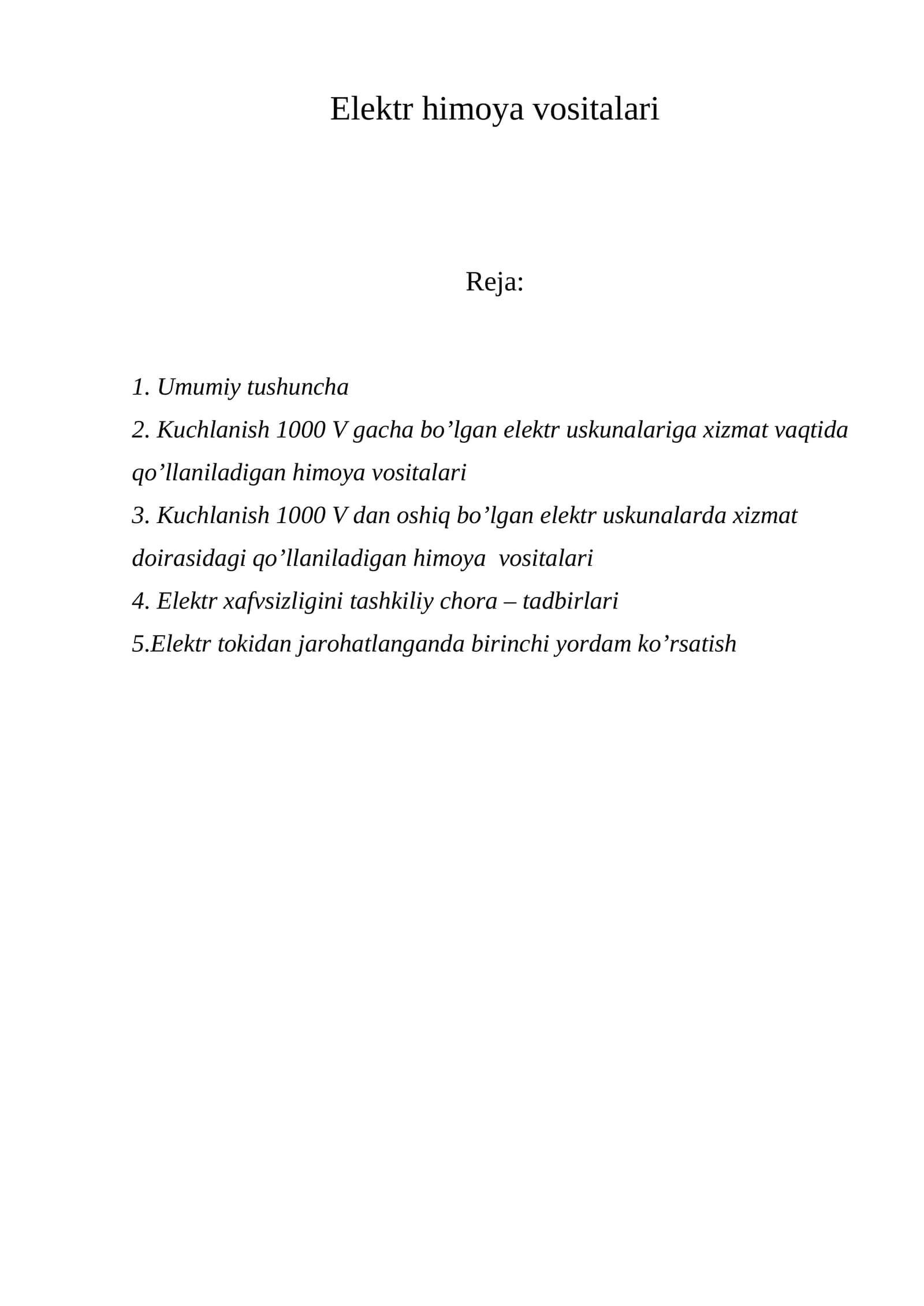 Elektr himoya vositalari