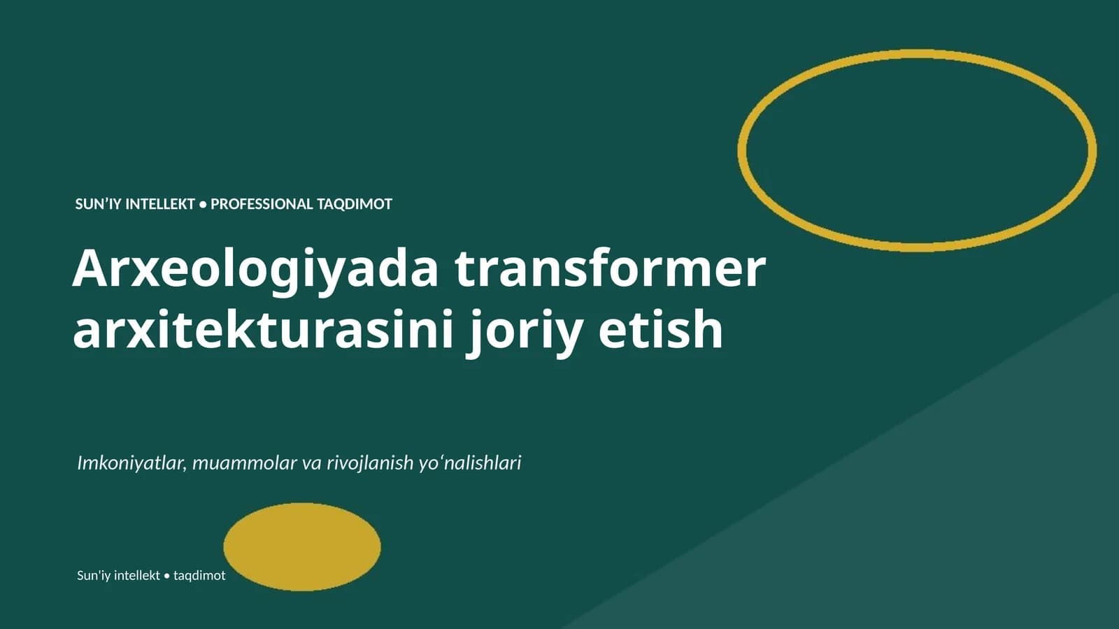 Arxeologiyada transformer arxitekturasini joriy etish